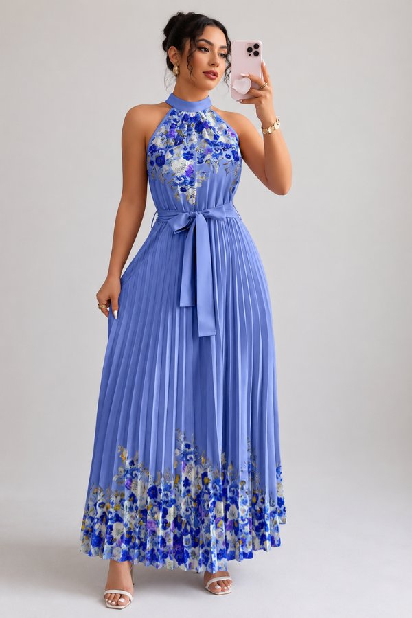 Calveth | Women's Summer Midi Dress - Pink - Image 7