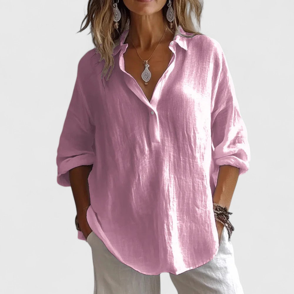 Calvinda | Women's Boho Blouse Long Sleeve Top - Image 1
