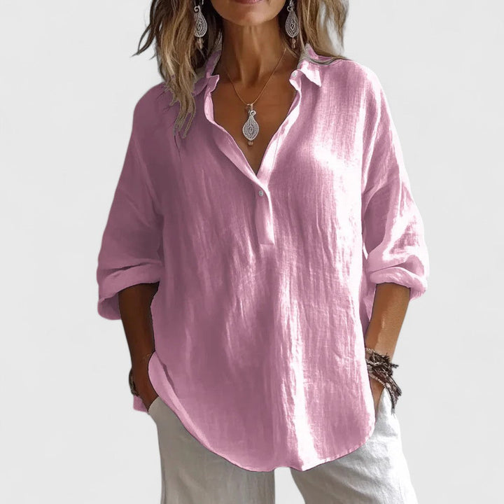 Calvinda | Women's Boho Blouse Long Sleeve Top - Image 1