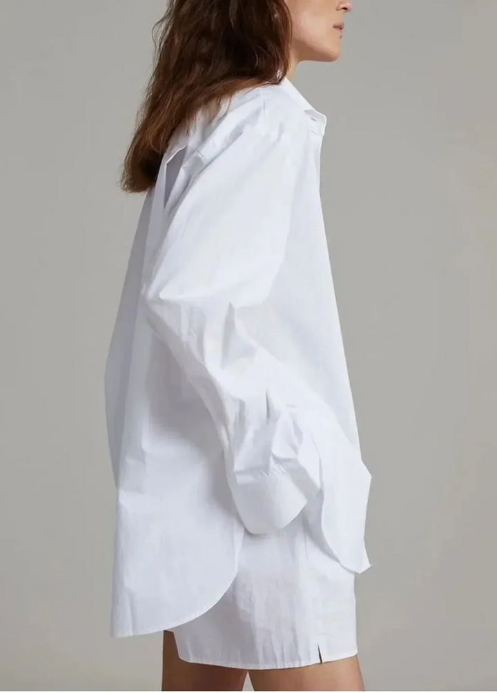 Calvindra | Women's Linen Two-Piece Shirt & Shorts Set - Brown - Image 12
