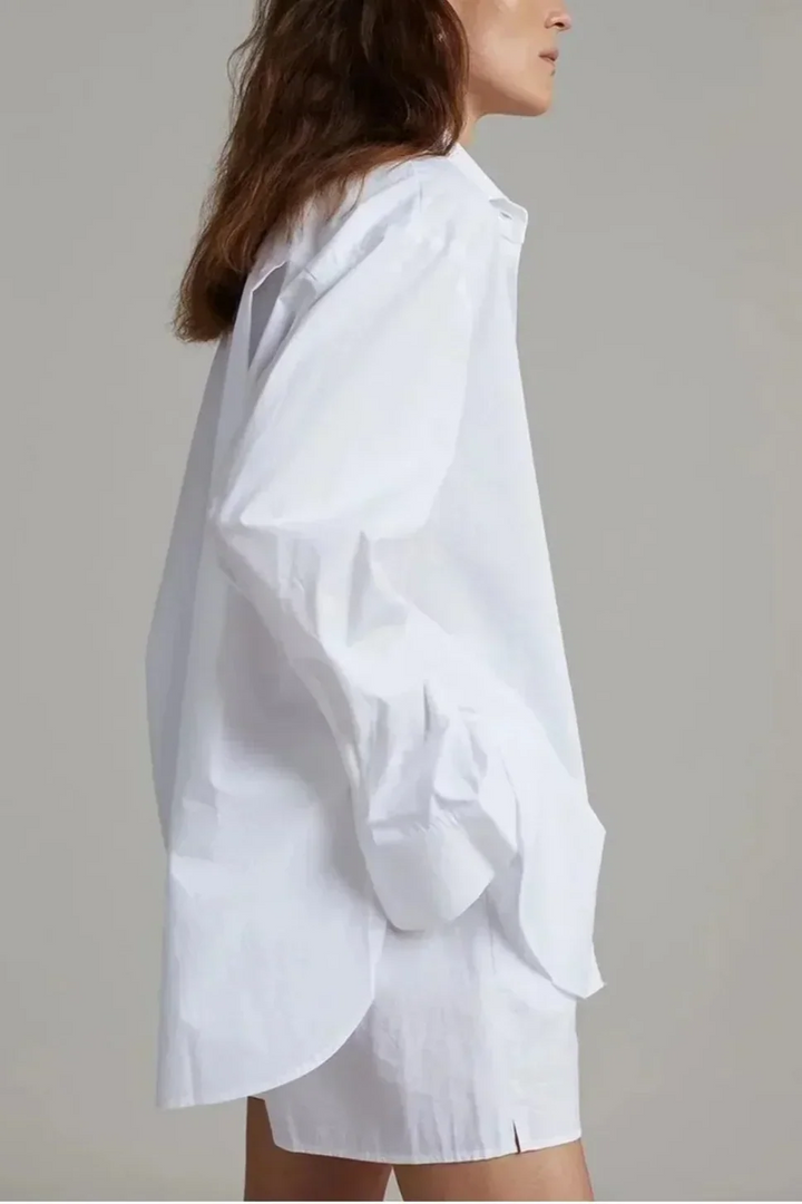 Calvindra | Women's Linen Two-Piece Shirt & Shorts Set - Brown - Image 15