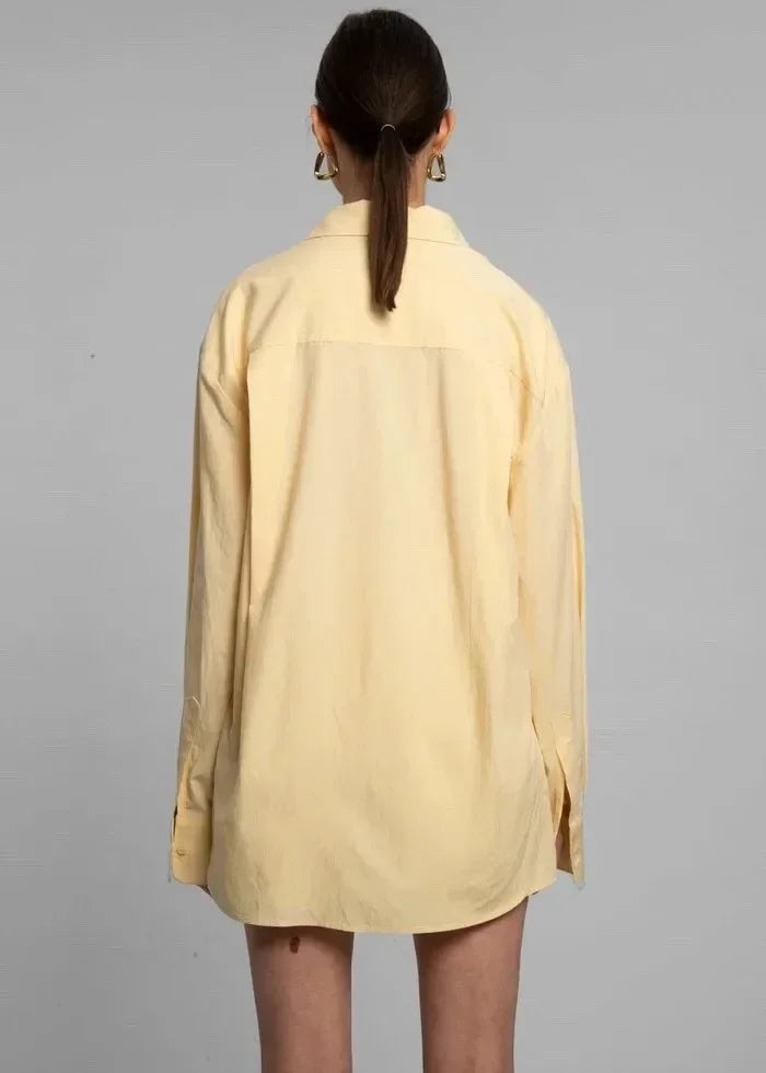 Calvindra | Women's Linen Two-Piece Shirt & Shorts Set - Brown - Image 4