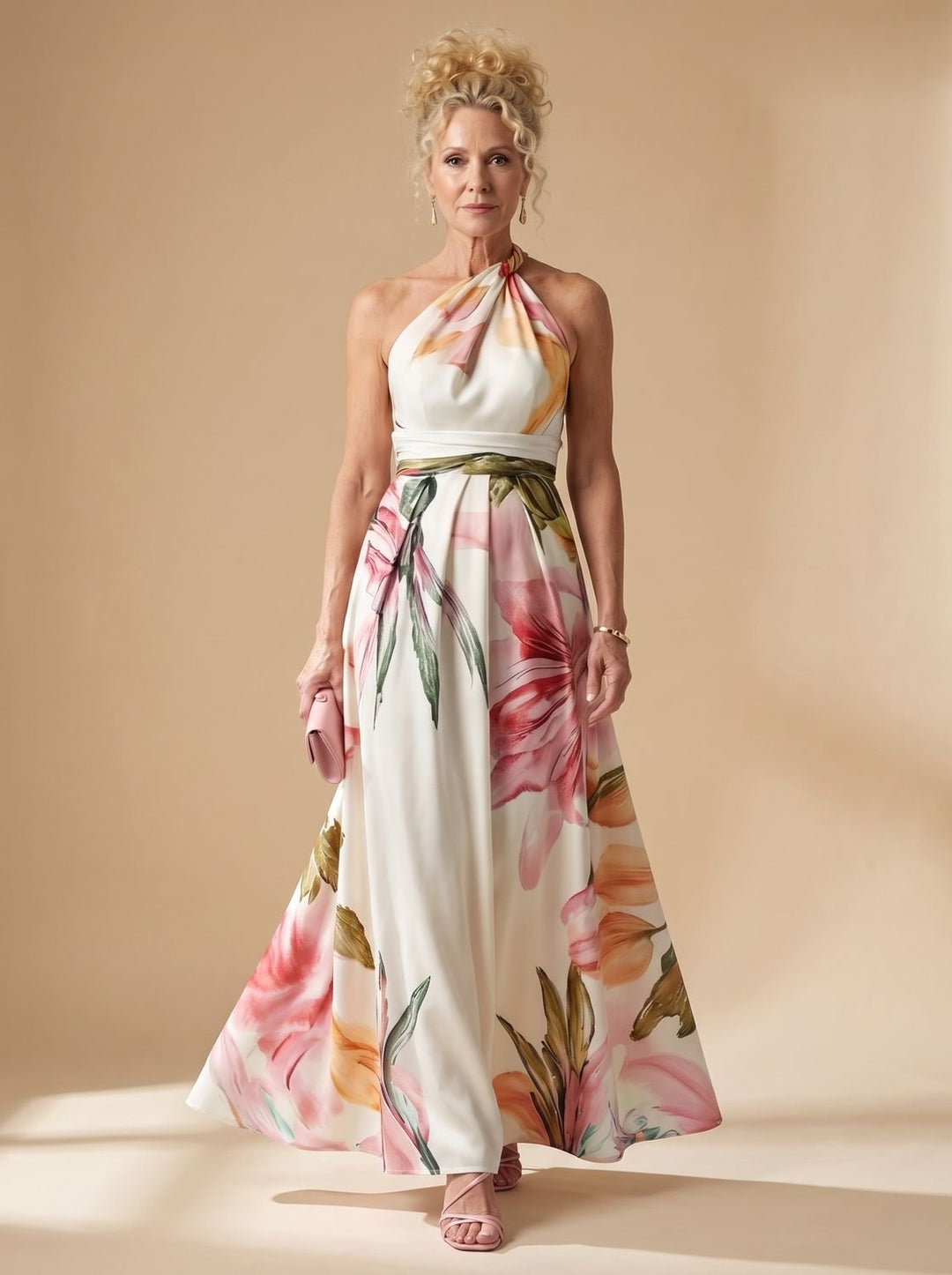Calvindre | Women's Summer Maxi Dress Halter Neck - Image 1