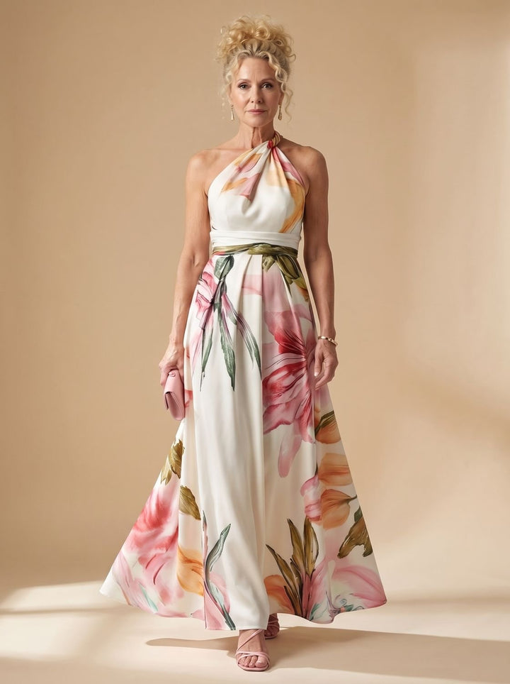 Calvindre | Women's Summer Maxi Dress Halter Neck - Image 1