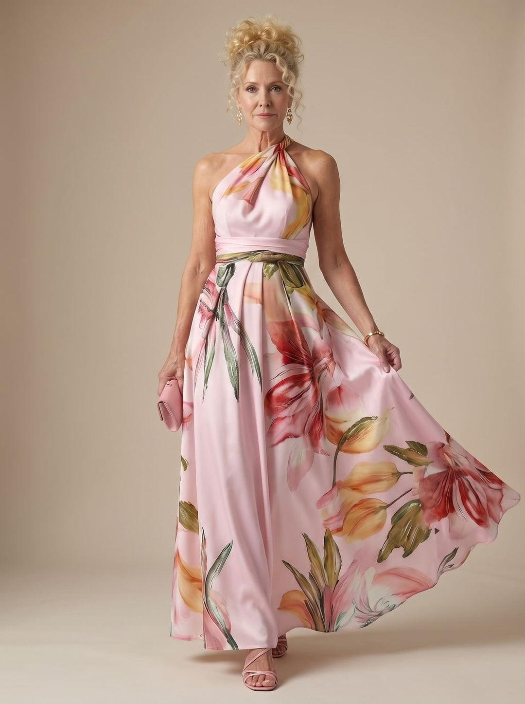 Calvindre | Women's Summer Maxi Dress Halter Neck - Image 12