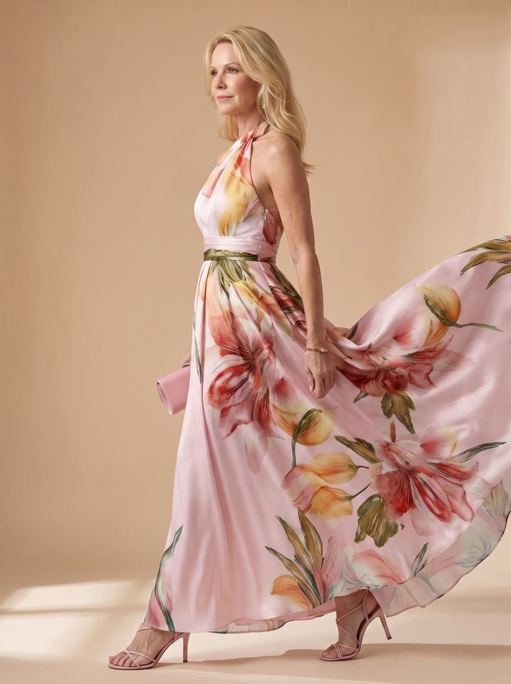 Calvindre | Women's Summer Maxi Dress Halter Neck - Image 13