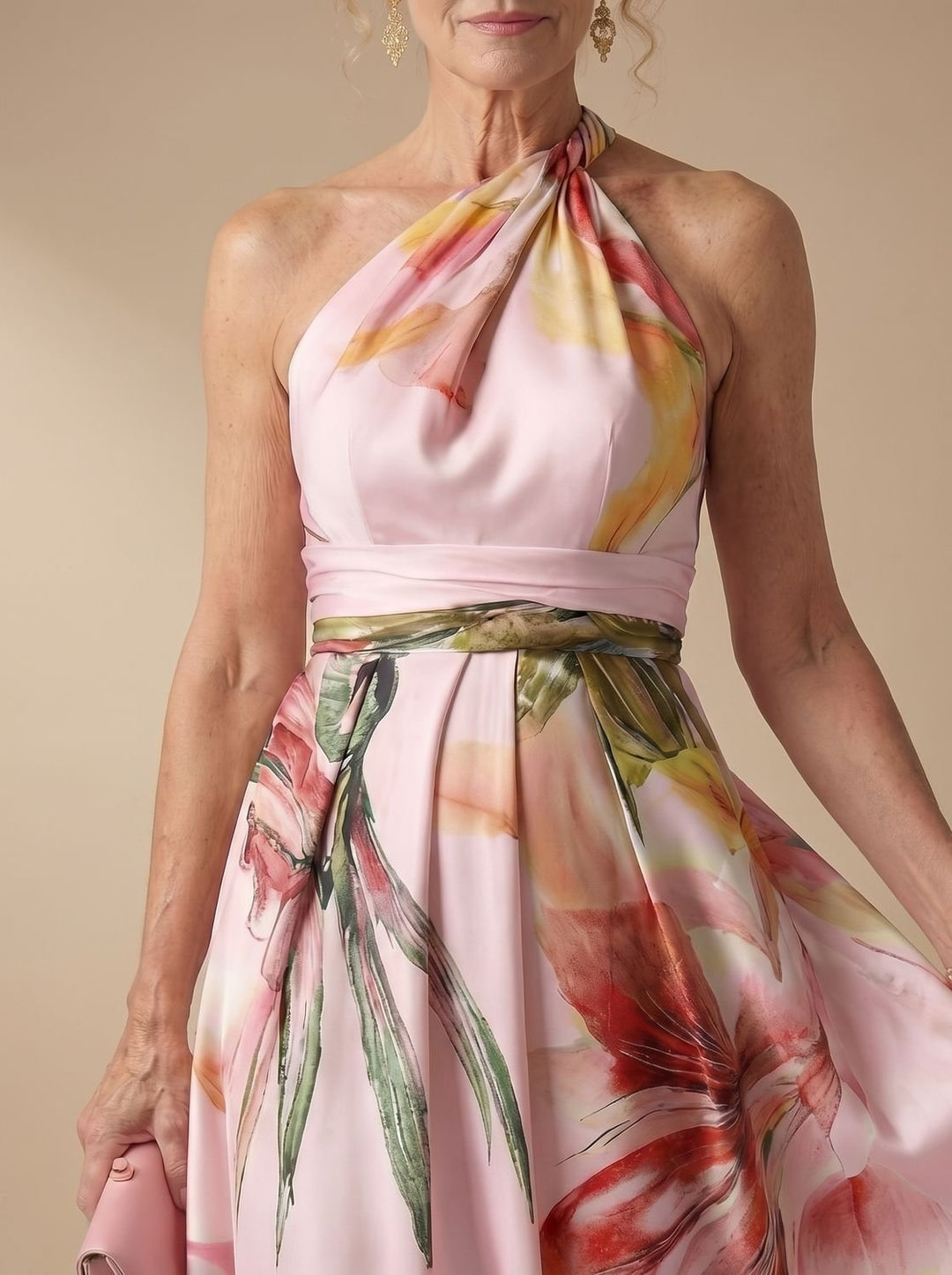 Calvindre | Women's Summer Maxi Dress Halter Neck - Image 14
