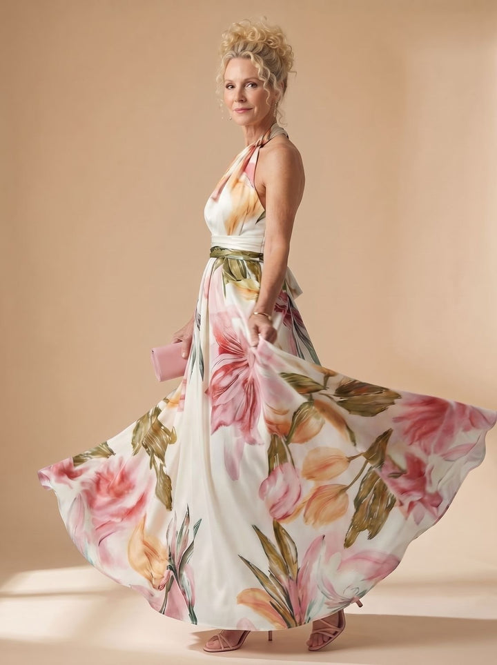 Calvindre | Women's Summer Maxi Dress Halter Neck - Image 2