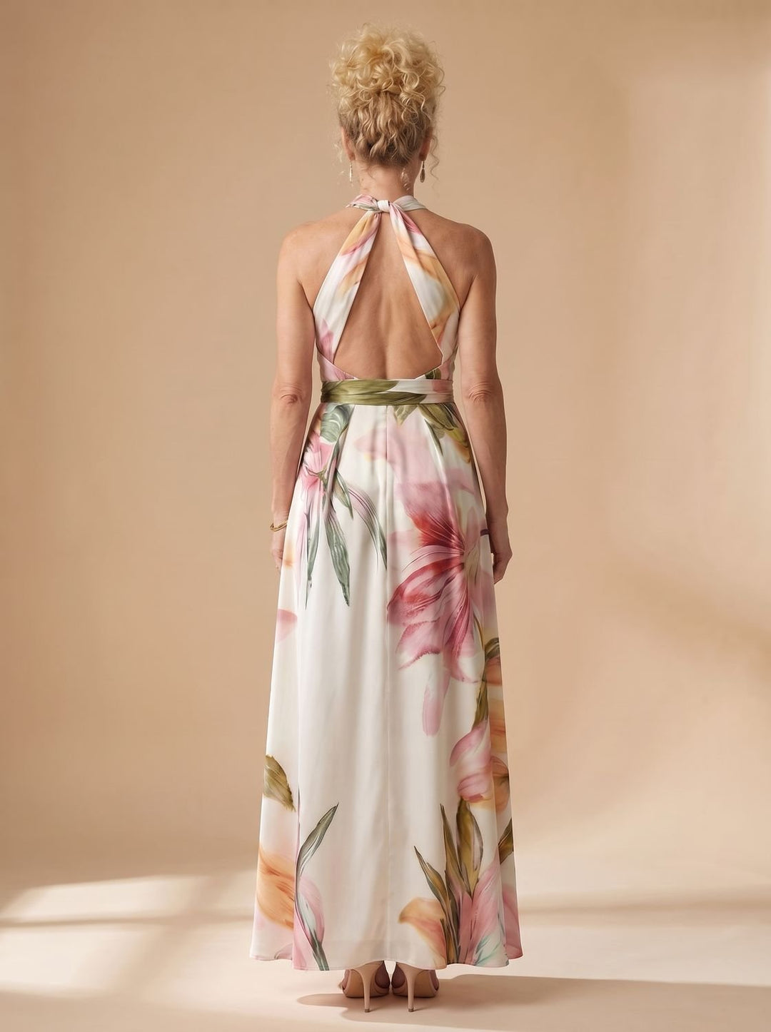 Calvindre | Women's Summer Maxi Dress Halter Neck - Image 4