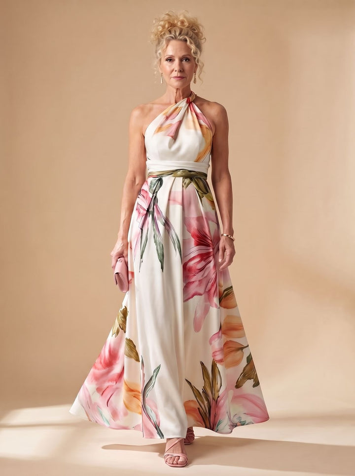 Calvindre | Women's Summer Maxi Dress Halter Neck - Image 6