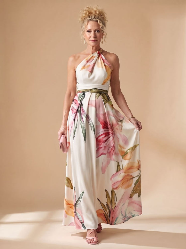 Calvindre | Women's Summer Maxi Dress Halter Neck - Image 7