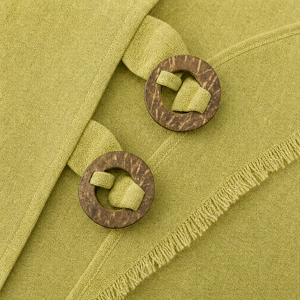 Calvine | Women's Boho Tunic & Wide Leg Pants Set - Olive Green - Image 8