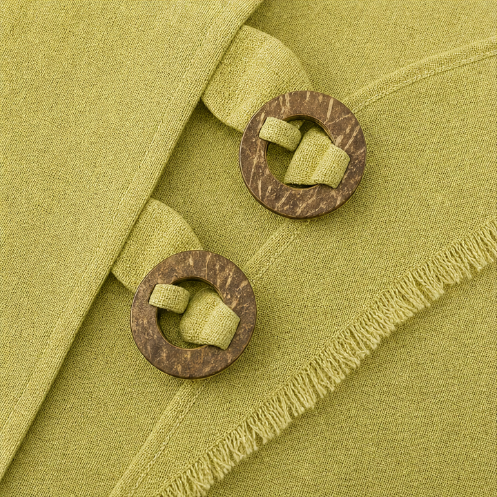 Calvine | Women's Boho Tunic & Wide Leg Pants Set - Olive Green - Image 8