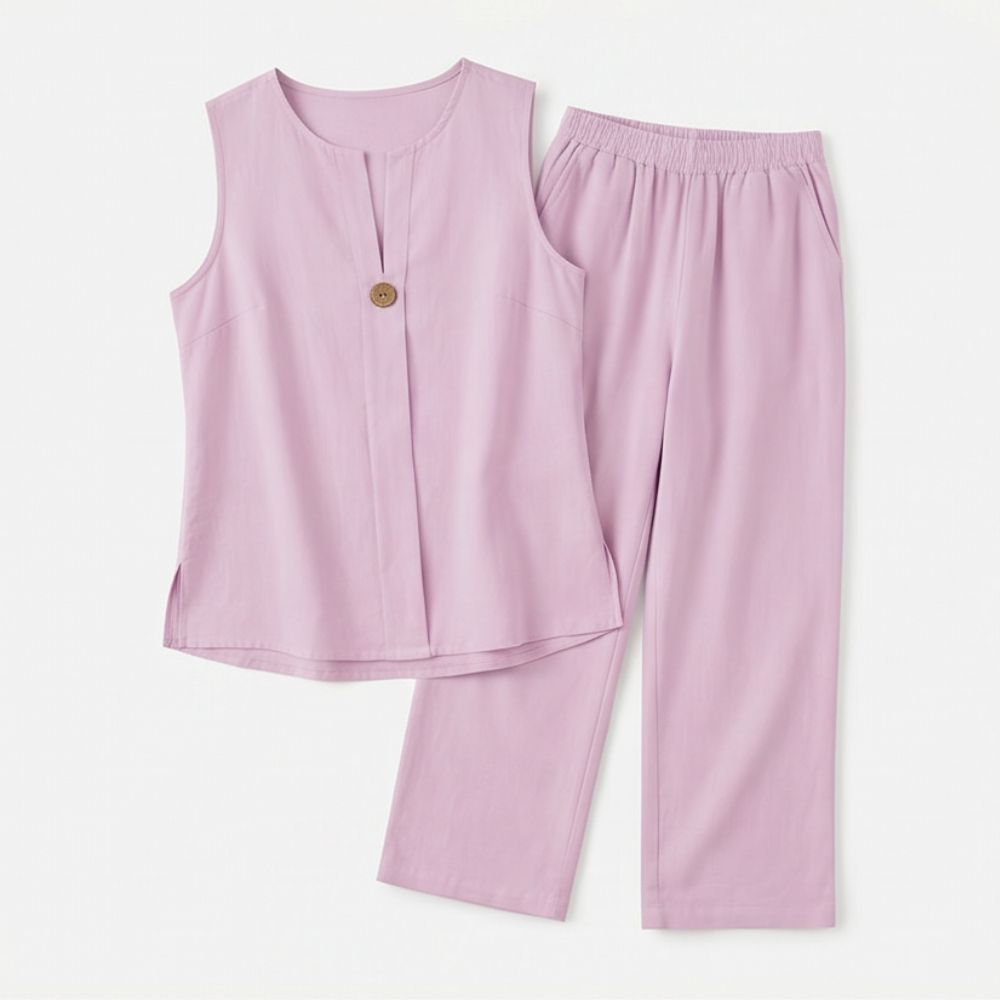 Calwyn | Women's Linen Co-Ord Set with Wide-Leg Pants - Black - Image 12