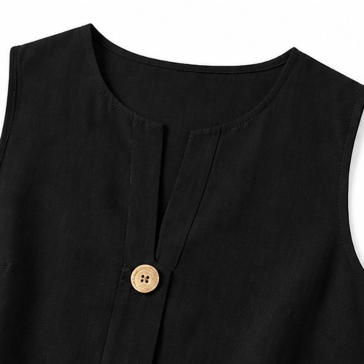 Calwyn | Women's Linen Co-Ord Set with Wide-Leg Pants - Black - Image 6