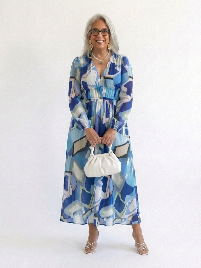 Camellia | Women's Floral Wrap Long Sleeve Maxi Dress - Floral - Image 10