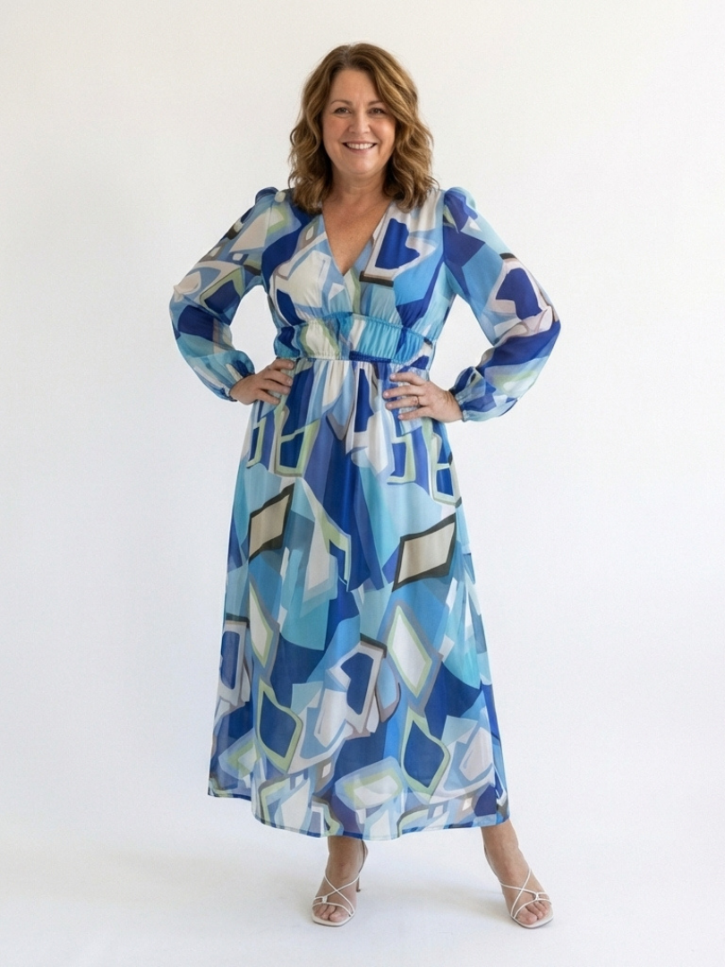 Camellia | Women's Floral Wrap Long Sleeve Maxi Dress - Floral - Image 9