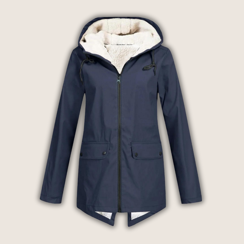 Camellia | Women's Hooded Waterproof Jacket - Red - Image 2
