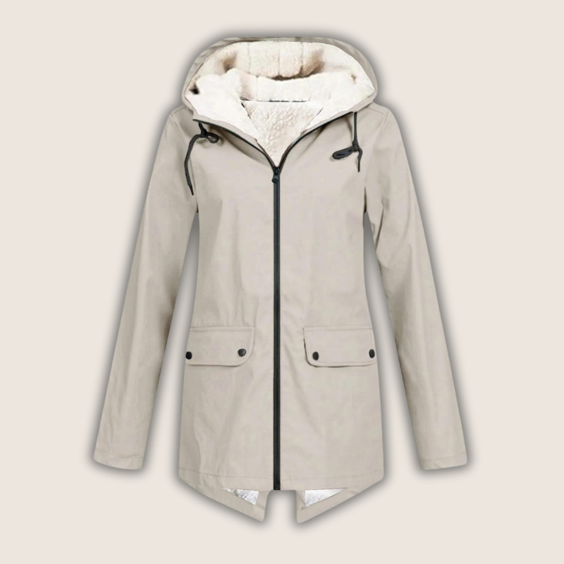 Camellia | Women's Hooded Waterproof Jacket - Red - Image 4
