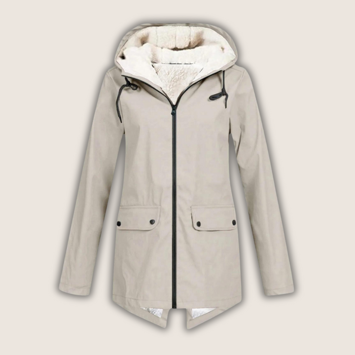 Camellia | Women's Hooded Waterproof Jacket - Red - Image 4