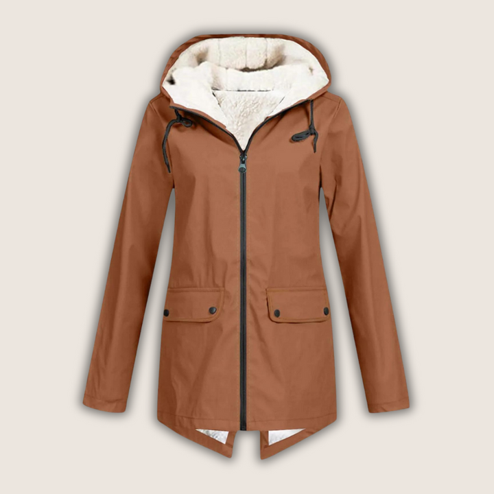 Camellia | Women's Hooded Waterproof Jacket - Red - Image 8