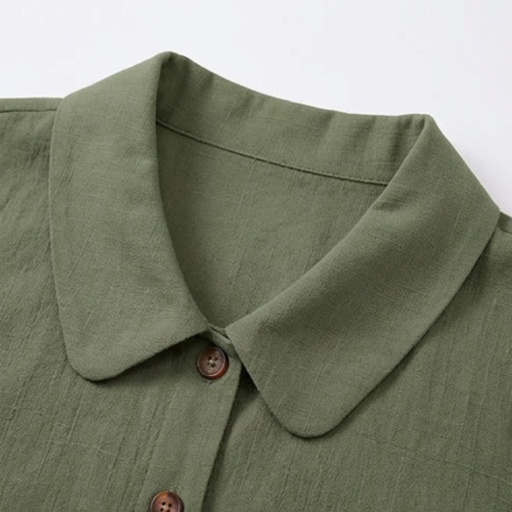 Carinda | Women's Sleeveless Collared Button-Up Blouse - Sage - Image 6