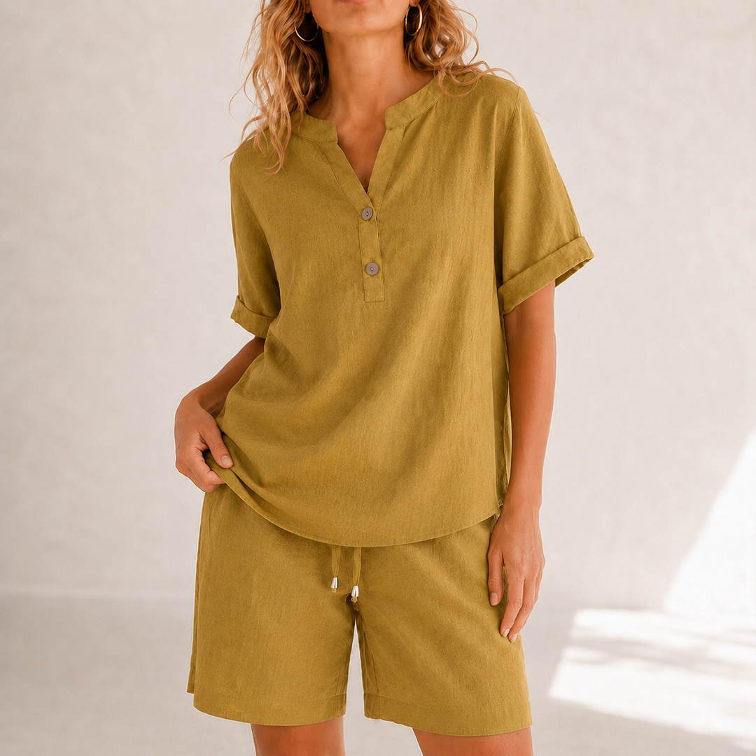 Carvelle | Women's Boho Top & Shorts Linen Set - Image 15