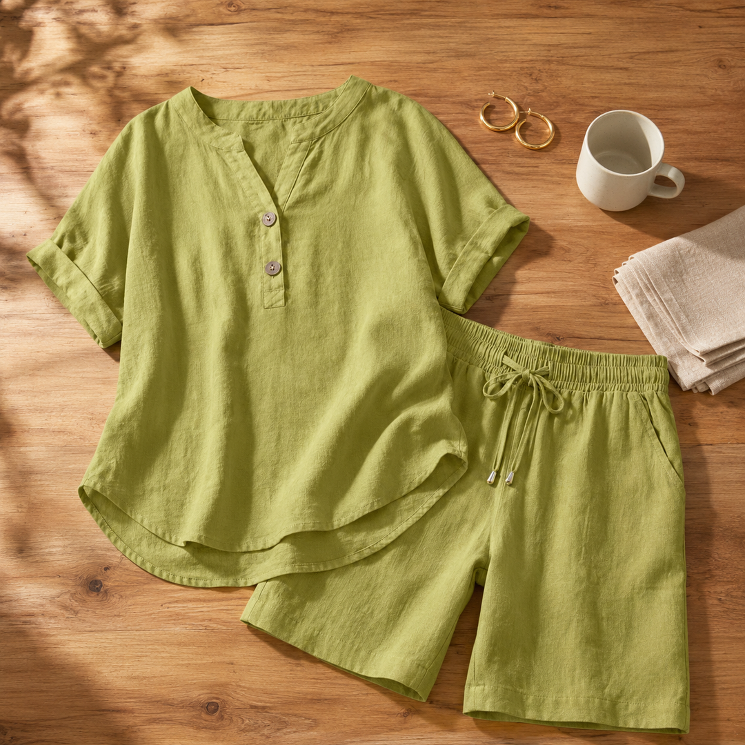 Carvelle | Women's Boho Top & Shorts Linen Set - Image 5