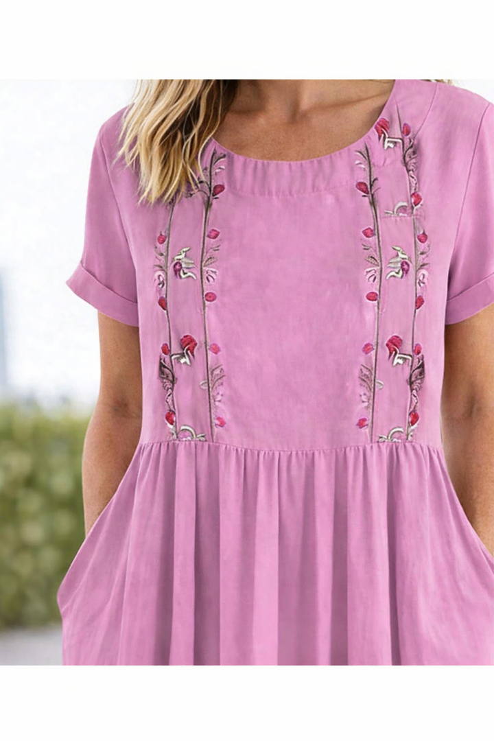 Carvena | Women's Linen Summer Dress Midi - Mustard - Image 10
