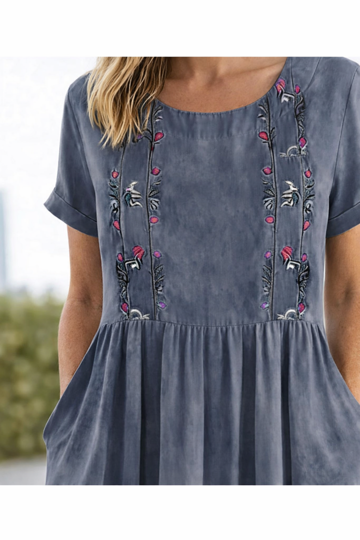 Carvena | Women's Linen Summer Dress Midi - Mustard - Image 9