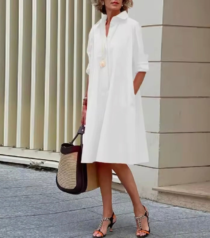 Carveth | Women's Linen Summer Dress Shirt Style - Image 3