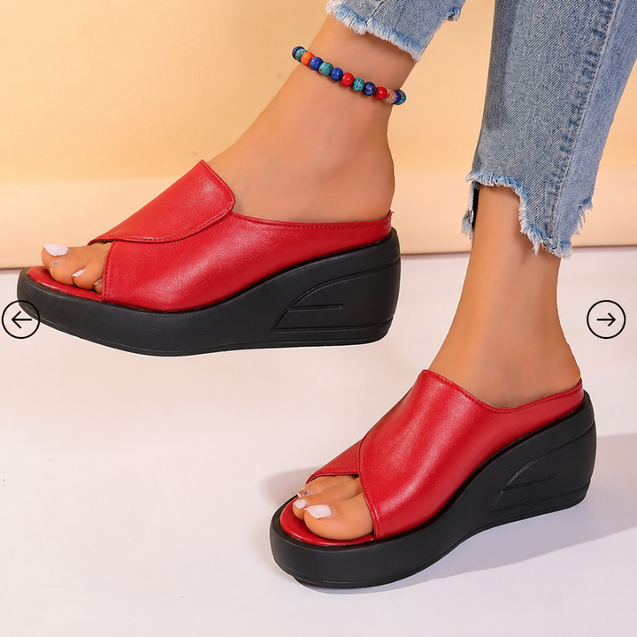 Carvindra | Women's Platform Wedge Sandals Open Toe - Black - Image 4