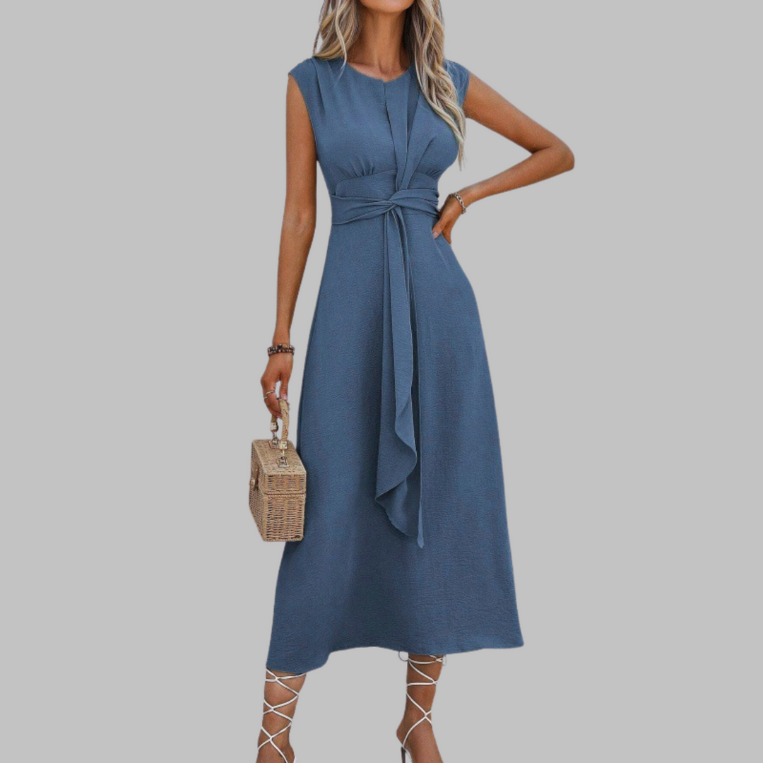 Catriona | Women's Formal Sleeveless Midi Dress - Blue - Image 1