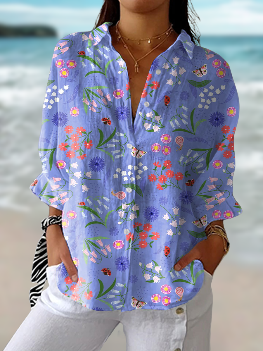 Cavanagh | Women's Floral Print Relaxed Blouse - Image 1