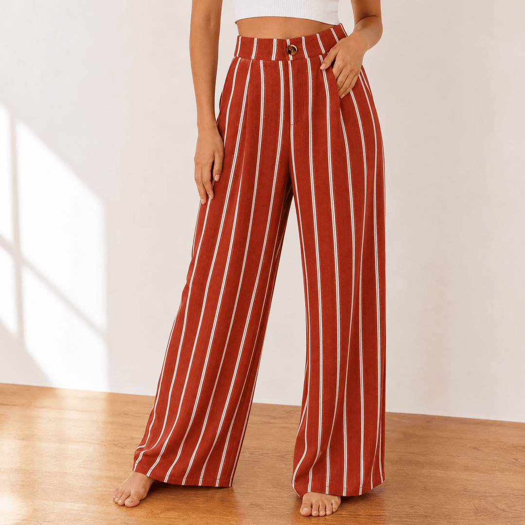 Cavendish | Women's Wide Leg High Waist Trousers - White - Image 19