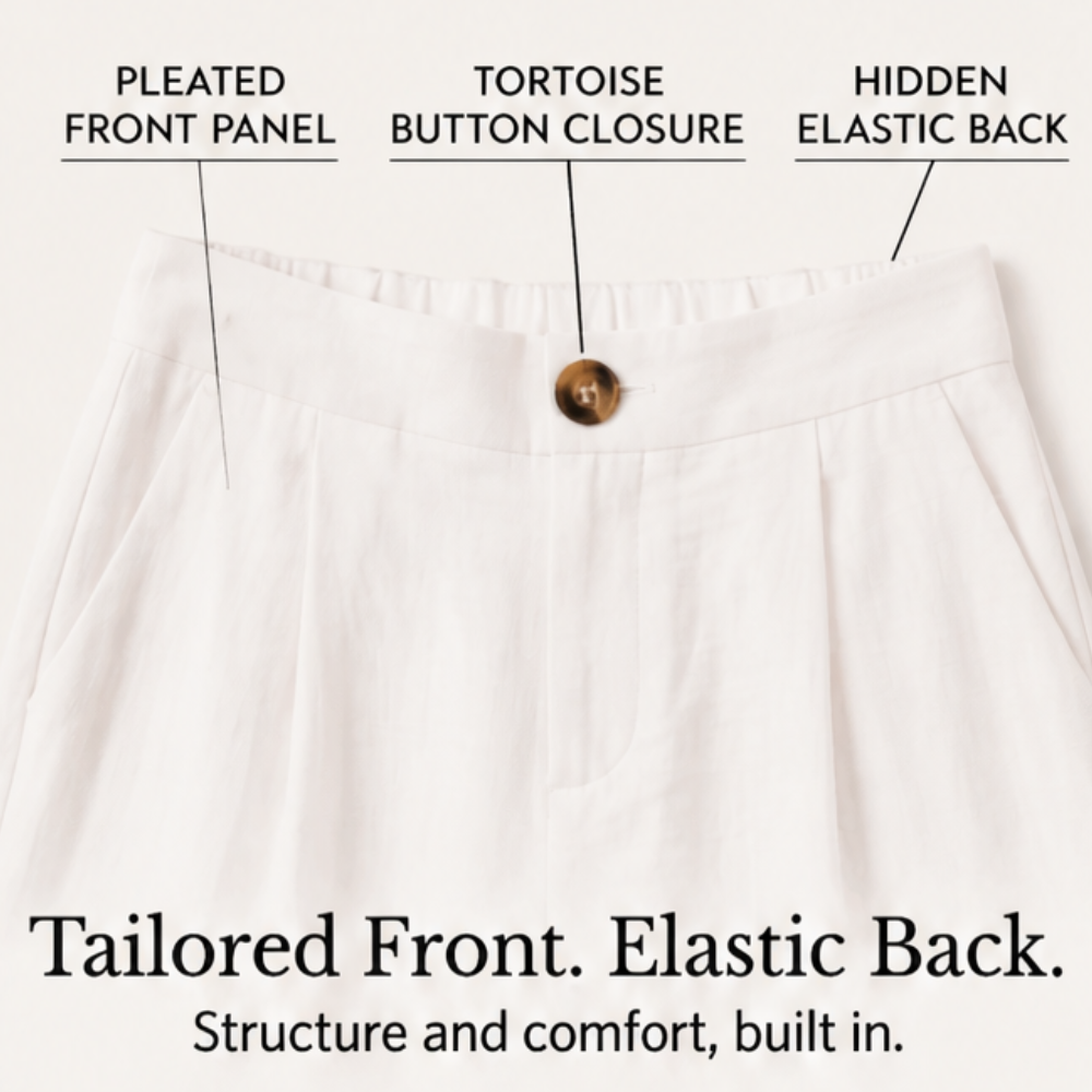 Cavendish | Women's Wide Leg High Waist Trousers - White - Image 5