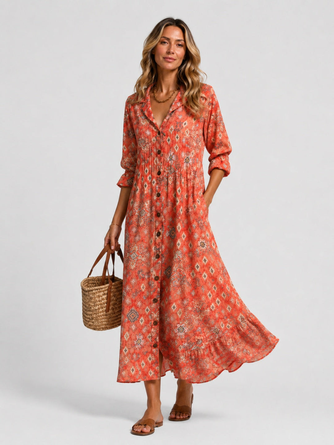 Cavrielle | Women's Print Midi Dress - Image 4