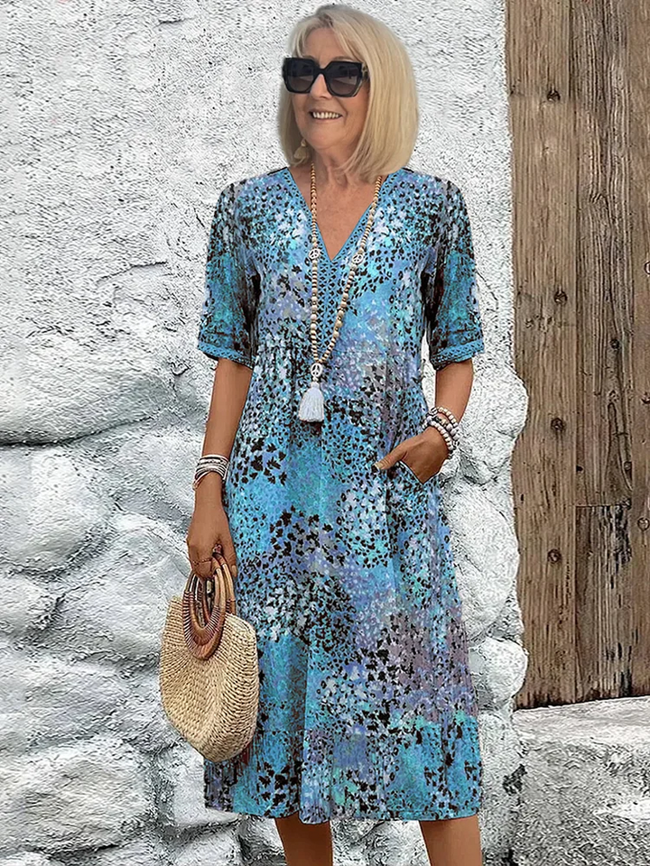 Celeste | Women's Vibrant Floral Print Midi Dress - Image 2