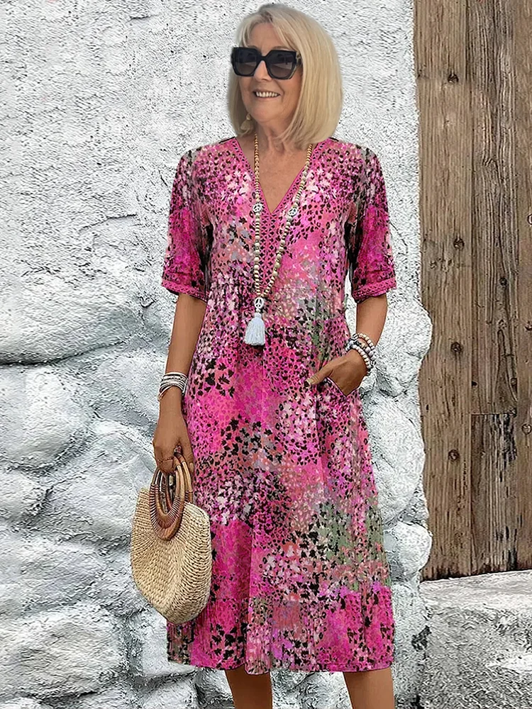 Celeste | Women's Vibrant Floral Print Midi Dress - Image 3