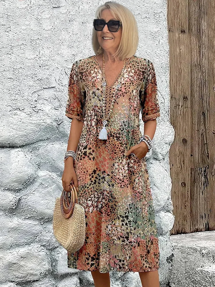 Celeste | Women's Vibrant Floral Print Midi Dress - Image 5