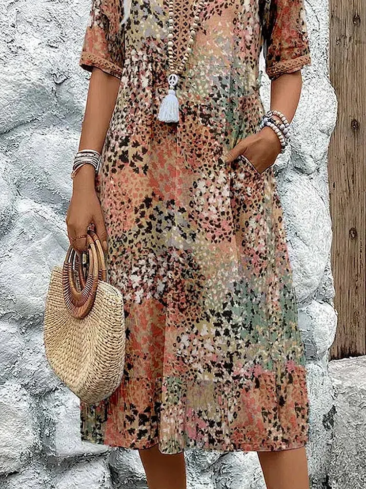 Celeste | Women's Vibrant Floral Print Midi Dress - Image 7