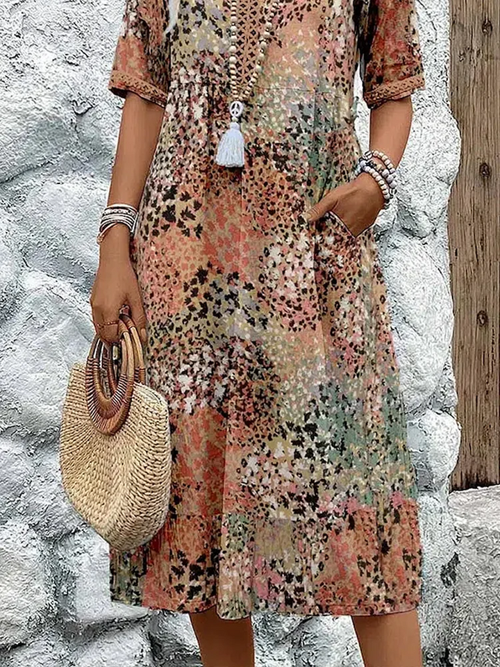 Celeste | Women's Vibrant Floral Print Midi Dress - Image 7