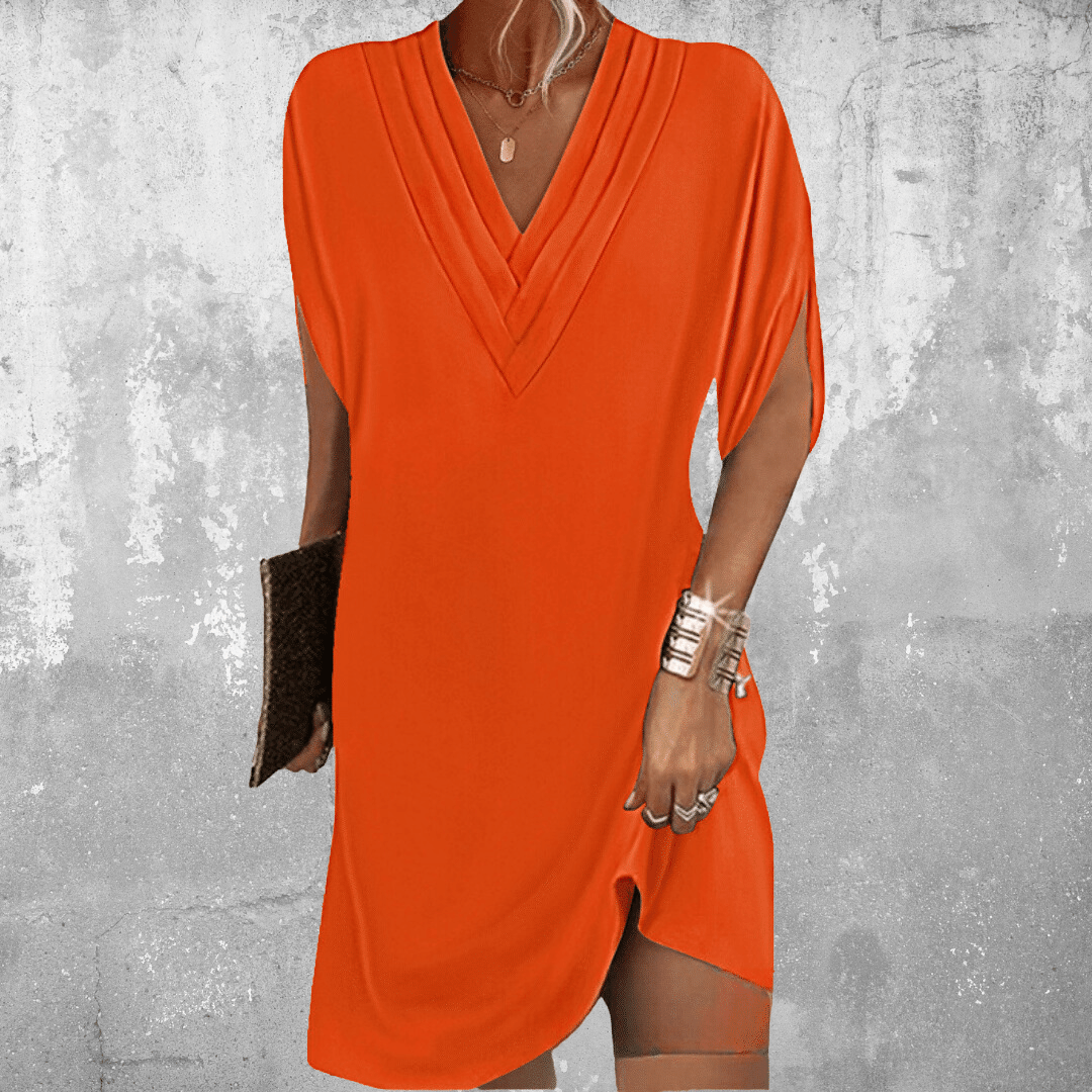 Celestina | Women's V-Neck Wrap Mini Dress - Green - Image 5
