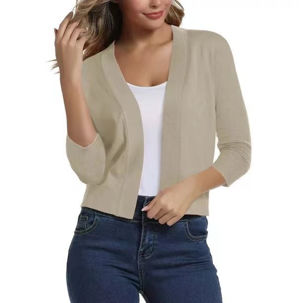 Celestine | Women's Open Front 3/4 Sleeve Cardigan - Black - Image 11