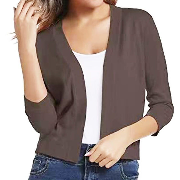 Celestine | Women's Open Front 3/4 Sleeve Cardigan - Black - Image 20