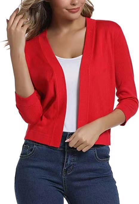 Celestine | Women's Open Front 3/4 Sleeve Cardigan - Black - Image 24
