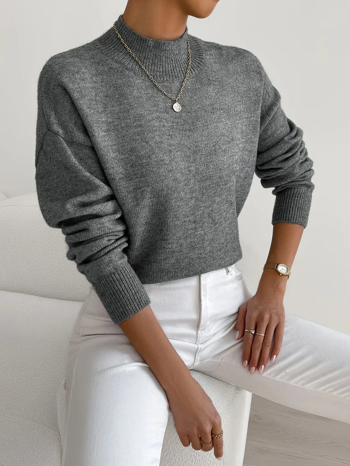 Cleo | Women's Mock Turtleneck Long Sleeve Sweater - Green - Image 9