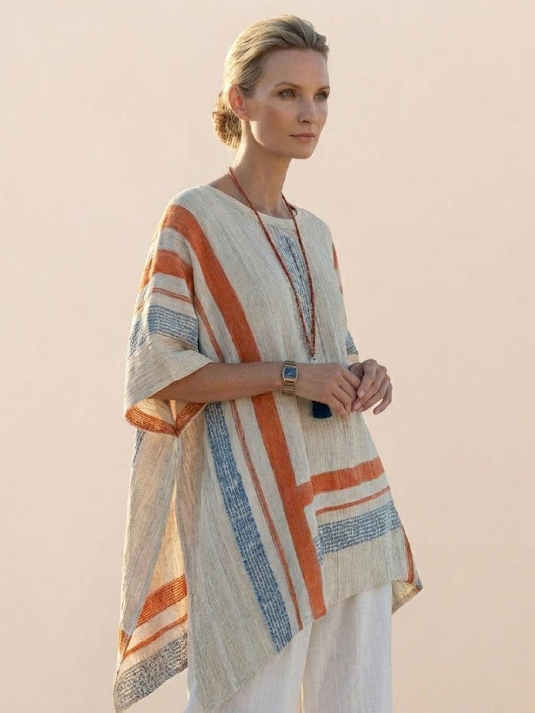 Alma | Women's Embroidered Two-Piece Set Wide Leg Pants Tunic Top