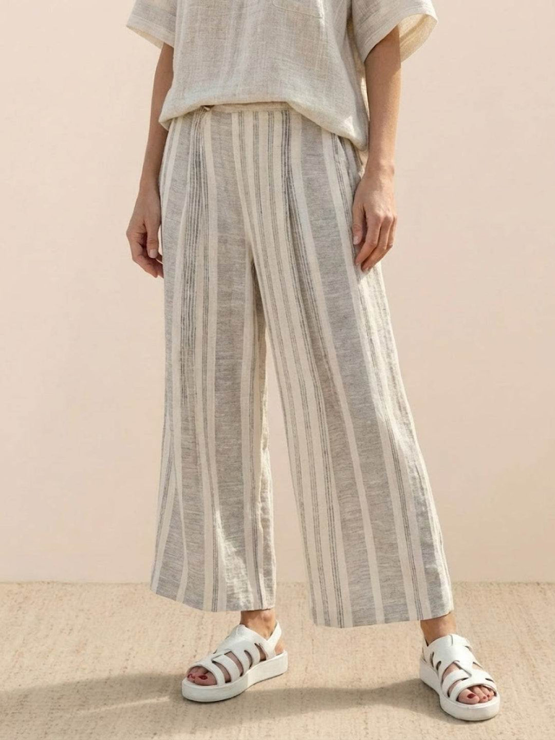 Alma | Women's Embroidered Two-Piece Set Wide Leg Pants Tunic Top