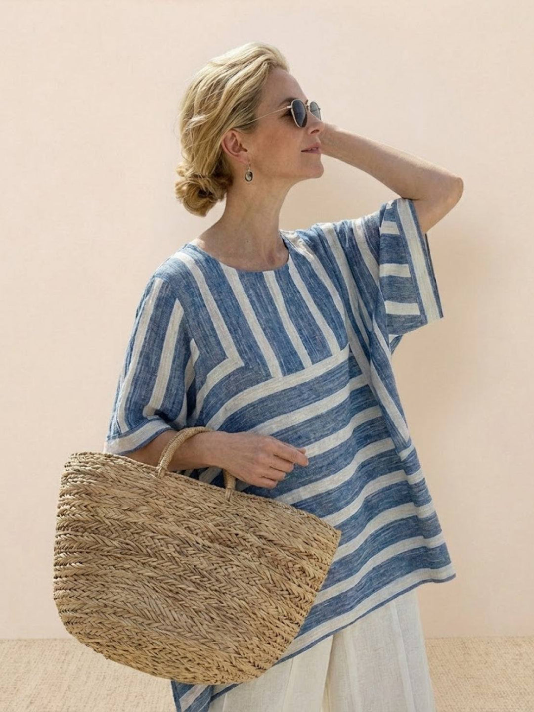 Alma | Women's Embroidered Two-Piece Set Wide Leg Pants Tunic Top